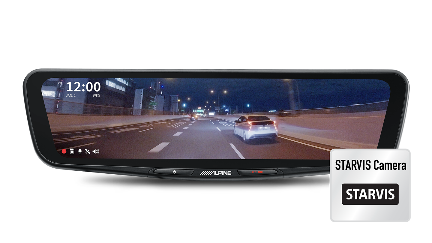 Alpine DVR-DM1000KO-IC 10” Digital E-Mirror with Front and Rear DVR Cameras
