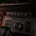 Hilux N90 centre seven-switch panel installed with equal-size Toyota switches