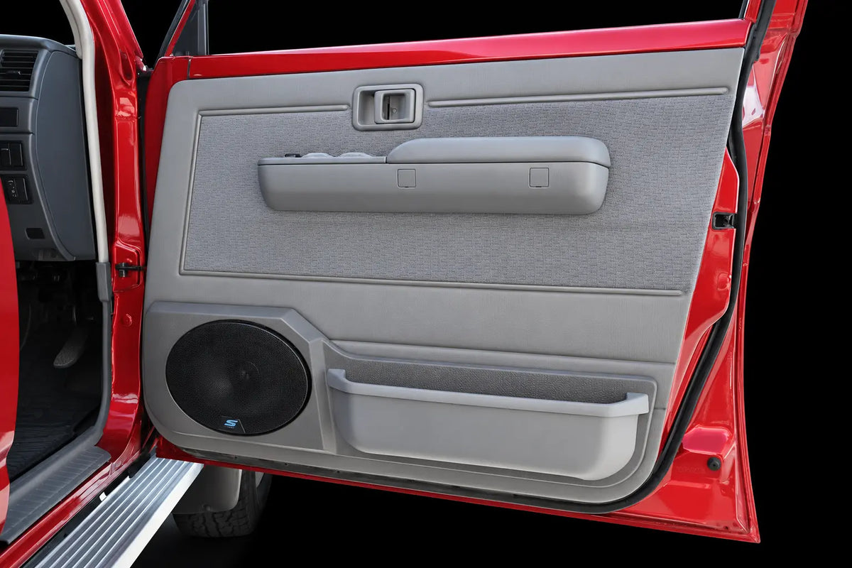 Toyota 70 Series LandCruiser front door speaker pod full installed view