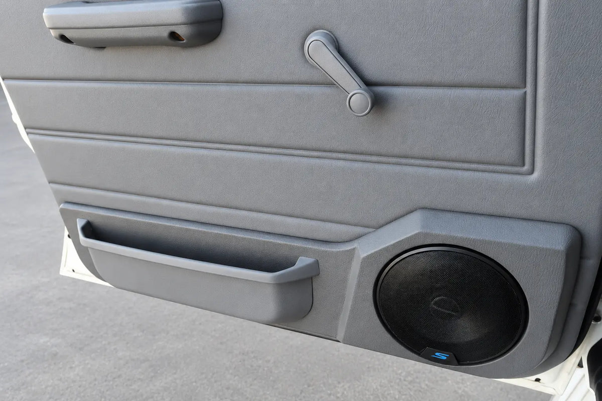 Toyota 70 Series LandCruiser 6.5-inch front door speaker pod installed