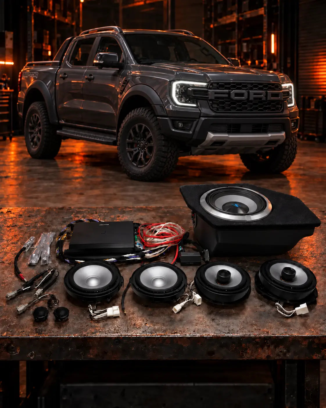 Next Gen Ford Ranger Raptor Stage 2 Alpine audio upgrade for factory B and O sound