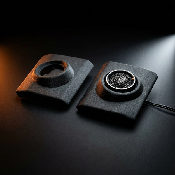 Toyota 70 Series LandCruiser 3D Printed Dash Tweeter Pods with Alpine tweeter installed